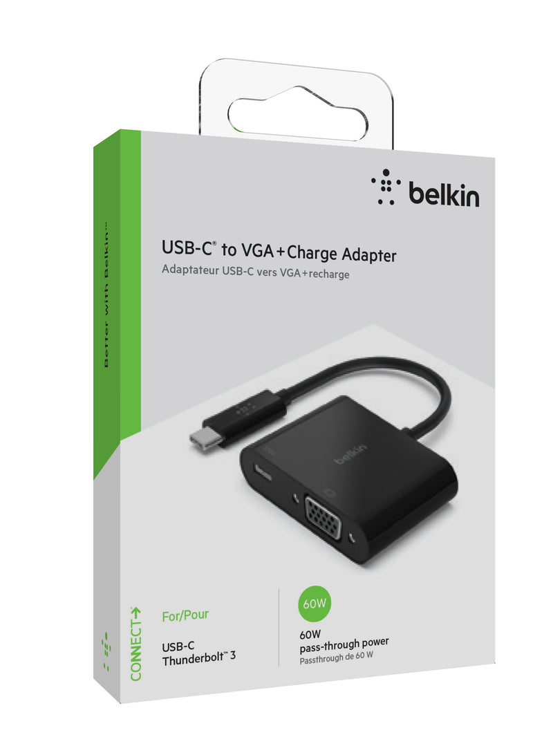 BELKIN 貝爾金 USB-C 轉 VGA + 充電轉接器 (60W)