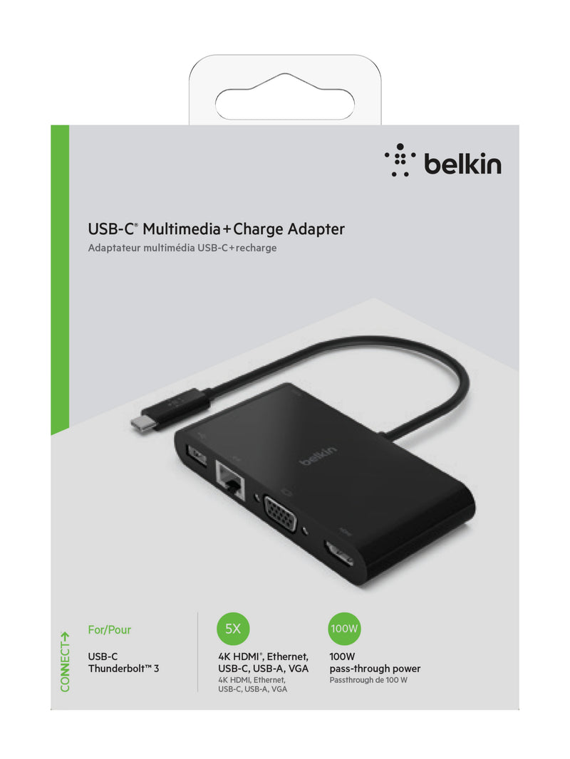 BELKIN USB-C Multimedia + Charge Adapter (100W)