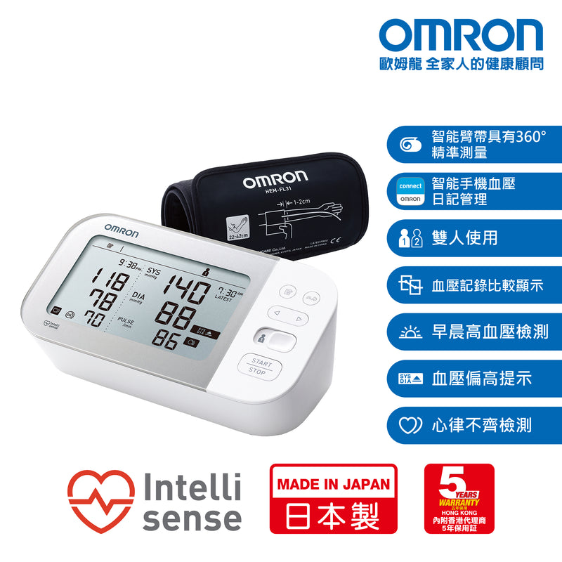 OMRON JPN710T Arm Types Blood Pressure Monitors (Bluetooth)