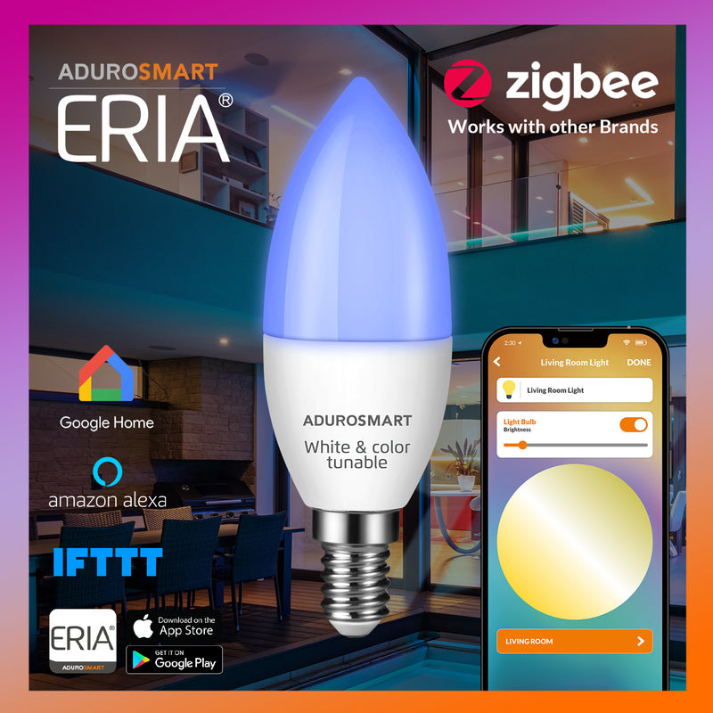 Adurosmart ERIA - 白光彩光蠟燭智能燈膽 E14