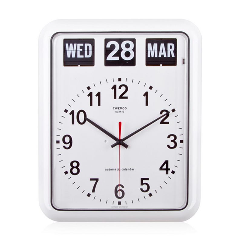 TWEMCO Battery Quartz Perpetual Flip Calendar Wall Clock BQ-12A English ver.