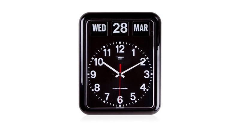 TWEMCO Battery Quartz Perpetual Flip Calendar Wall Clock BQ-12A English ver.