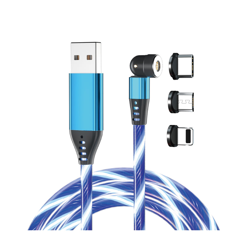 MAX 540 Rotate 3-in-1 LED Luminous Magnetic Fast Charging & Data Cable