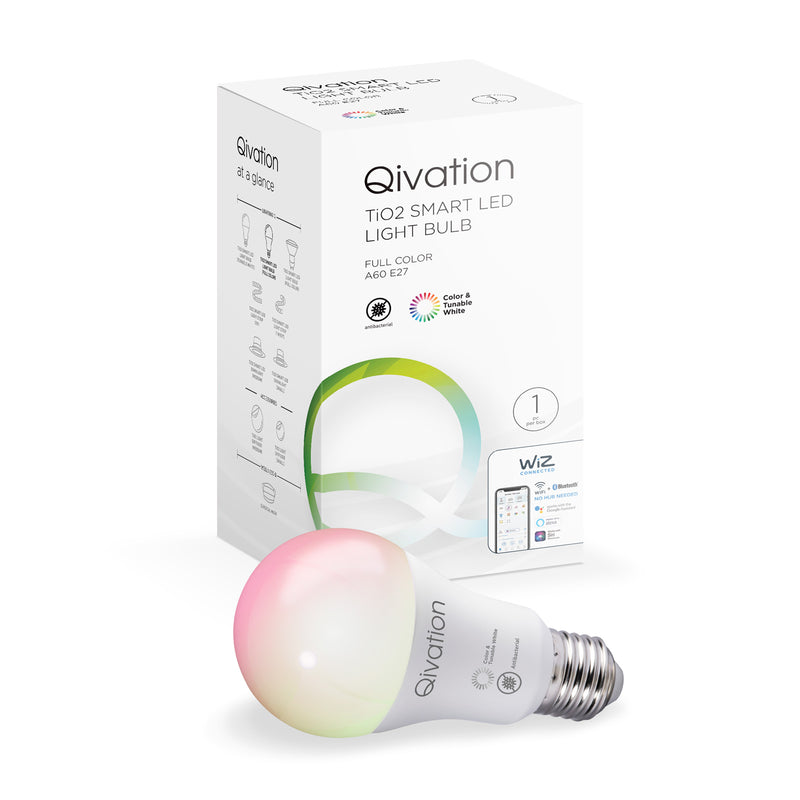 Qivation QV0004 TiO2 Smart LED Light Bulb Full Color A60 E27