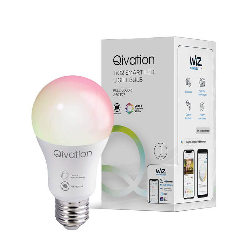 Qivation QV0004 TiO2 Smart LED Light Bulb Full Color A60 E27