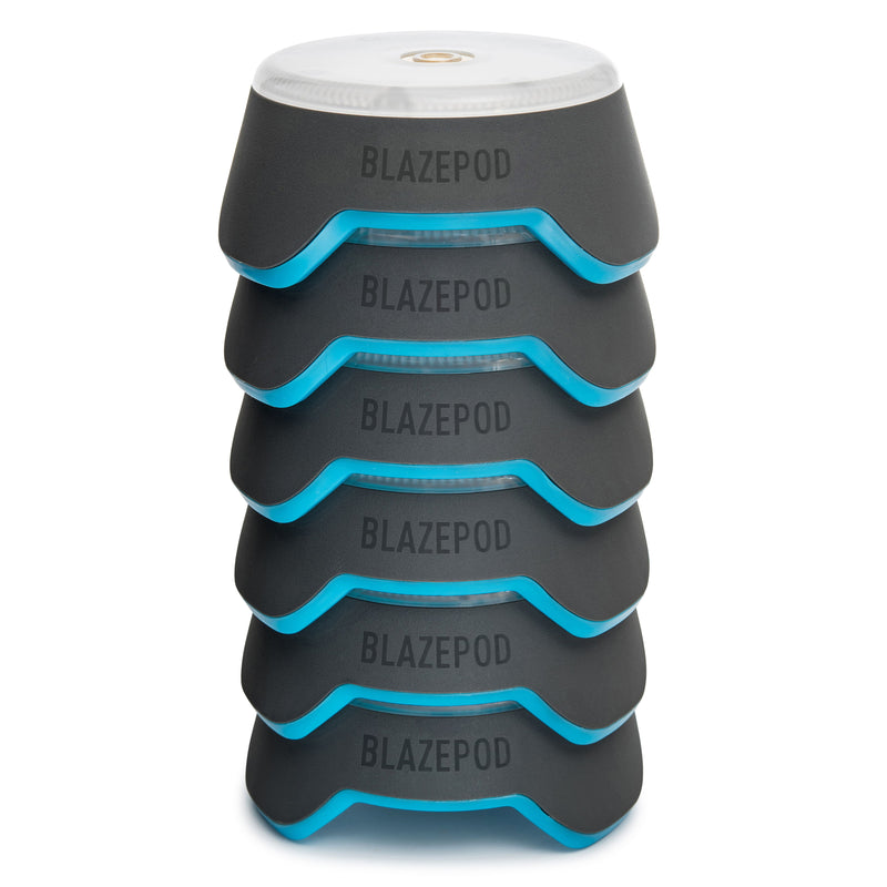 BlazePod Flash Reflex Exercise Trainer 6 pods Set With Cone Adapter Kit, Functional Adapter Kit and Pod Base