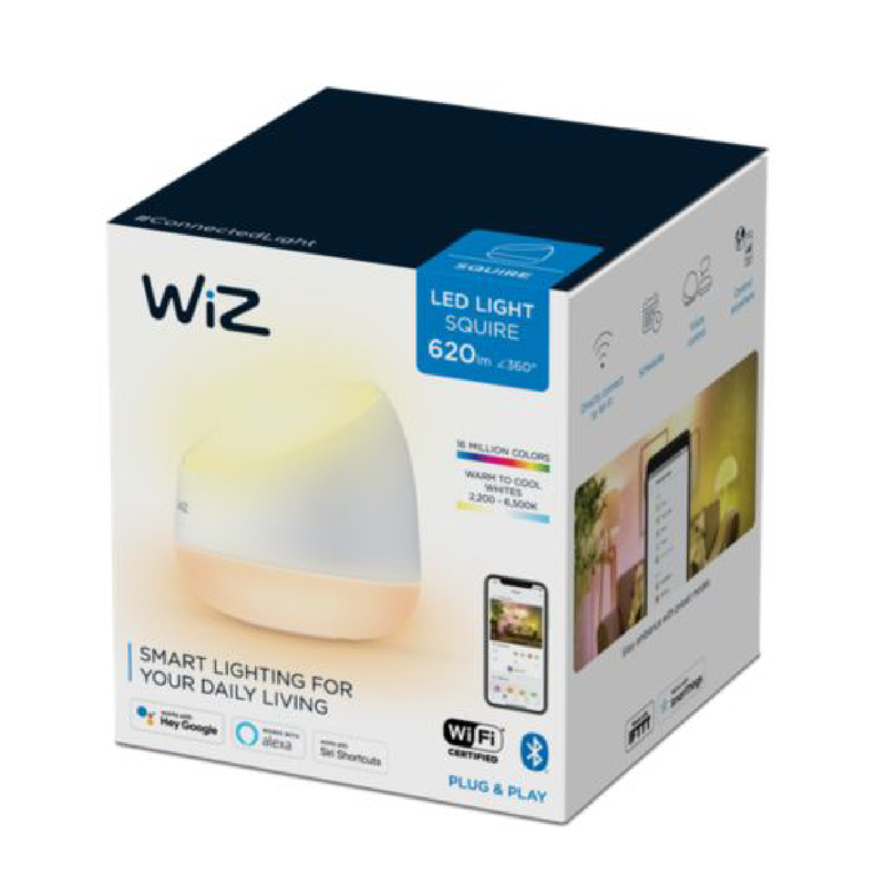 Wiz Wi-Fi Squire Table Lamp (White and colour ambiance) Smart Lighting