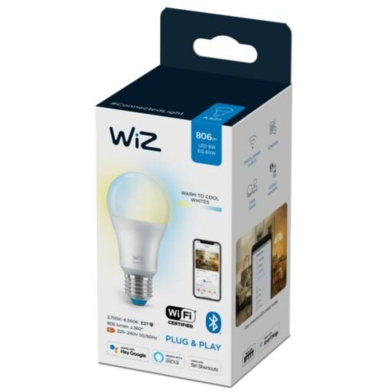 Wiz Wi-Fi黃白光彩光 智能LED燈泡- 8W / E27螺頭 / A60 (黃白光 + 彩光) 智能照明