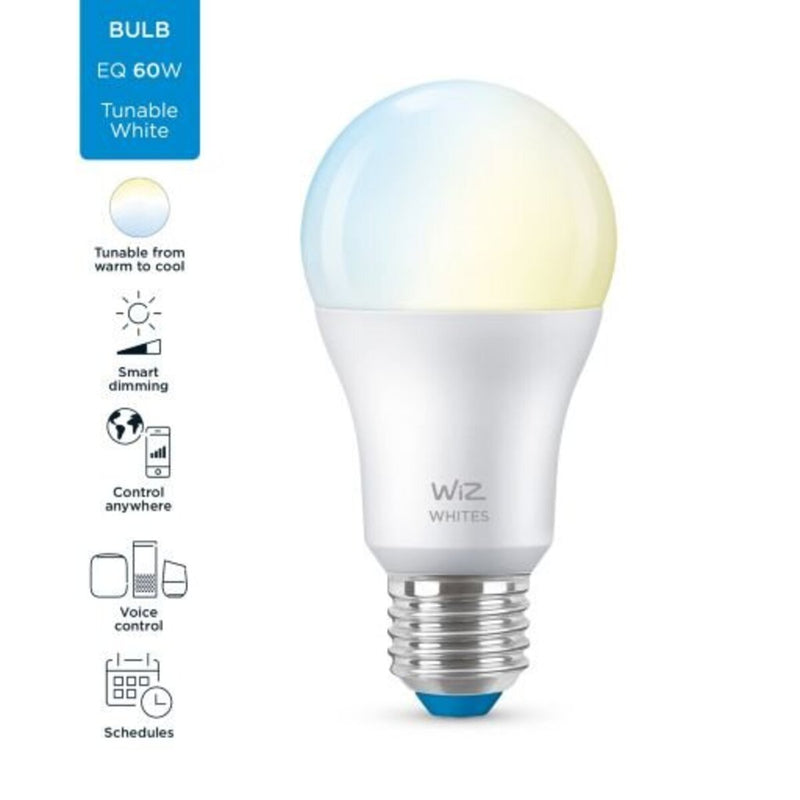 Wiz Wi-Fi黃白光 智能LED燈泡- 8W / E27螺頭 / A60 (黃白光) 智能照明