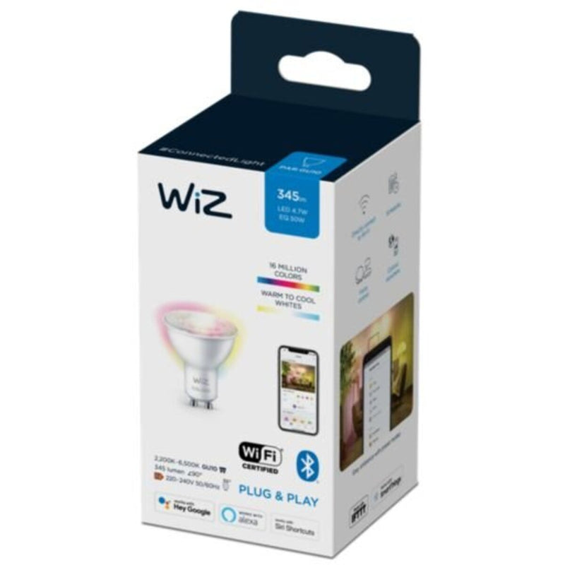 Wiz Wi-Fi黃白光彩光 智能LED燈泡- 4.9W / GU10頭 (黃白光 + 彩光) 智能照明