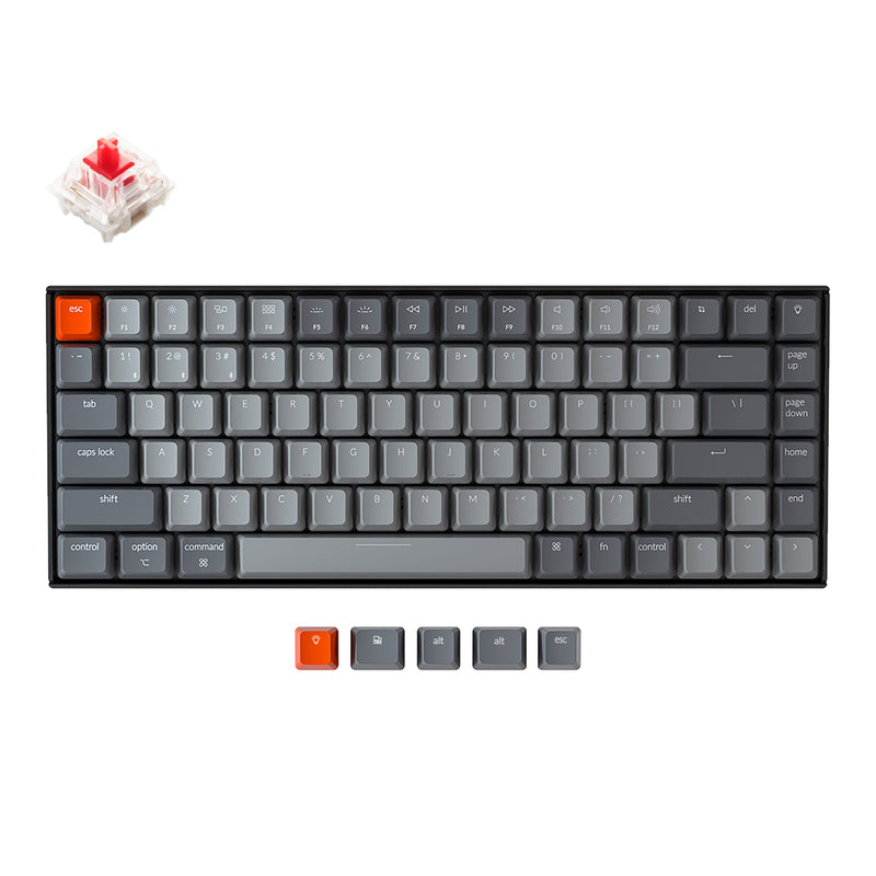 Keychron K2 Wireless Mechanical Keyboard - White Backlight (Gateron Red Switch)