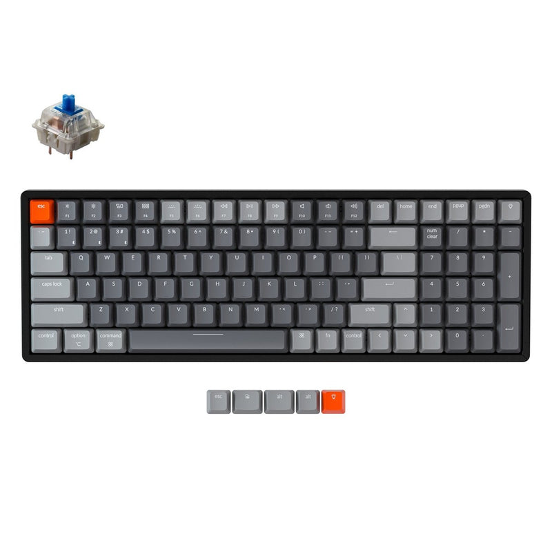 Keychron K4 V2 Wireless Mechanical Keyboard - RGB Aluminum Frame (Gateron Blue Switch) (Hot-Swappable)