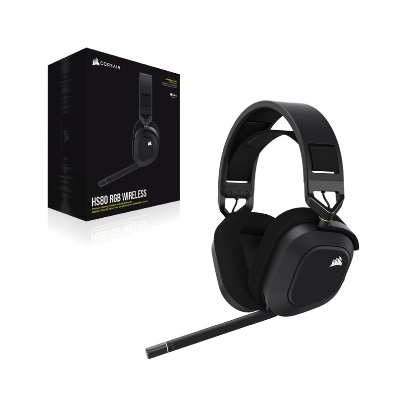 CORSAIR HS80 RGB WIRELESS Premium Gaming Headset