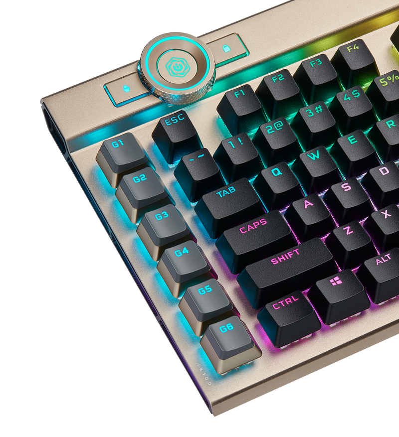 CORSAIR K100 RGB Optical-Mechanical Gaming Wired Keyboard - Midnight Gold
