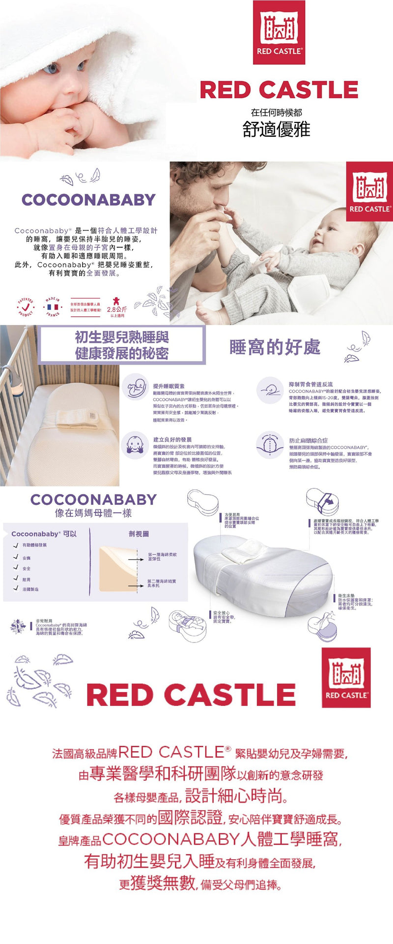 Red Castle Cocoonababy® 人體工學睡窩（連床罩）