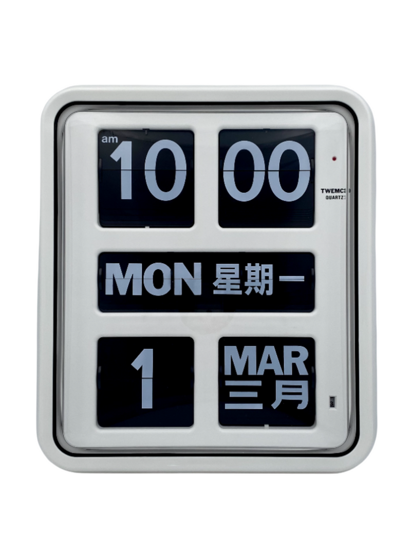 TWEMCO Battery Quartz Perpetual Flip Calendar Wall Clock BQ-170 Biligual ver.