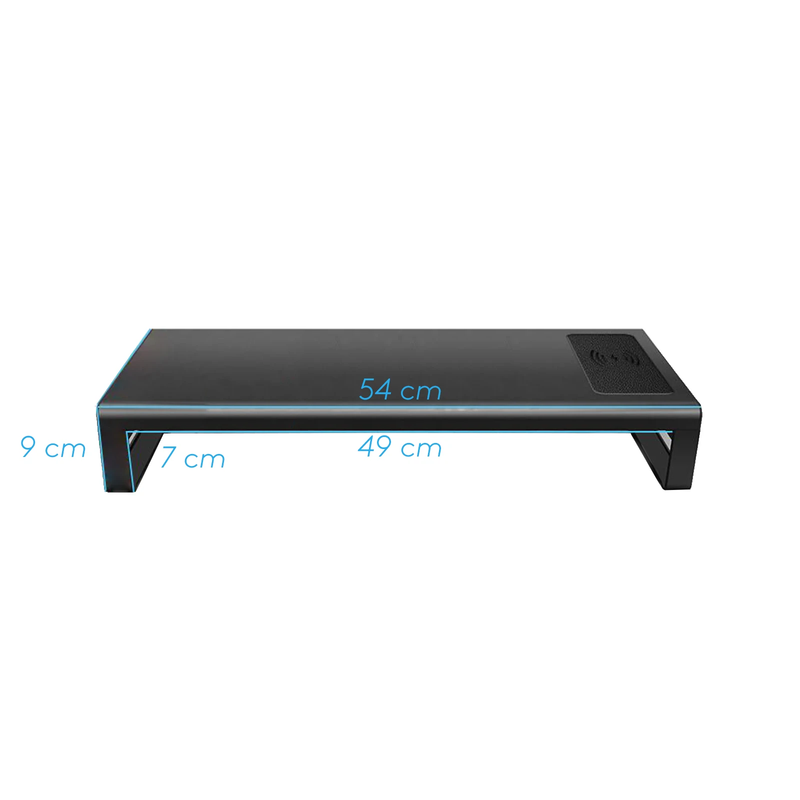 Zenox Monitor Riser (4 Ports Usb 3.0 Hub with MAX15W wireless charging)