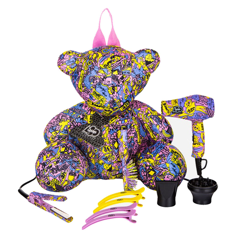 A80 PARIS BEAR BAG MINIS TRAVEL KIT - LIMITED EDITION(MINI DRYER, MINI STYLER, MINI BRUSH MIRROR, HAIR CLIP SET OF 4)