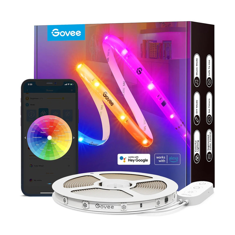 Govee H619C RGBIC Wi-Fi + Bluetooth LED Strip Lights With Protective Coating (10M)