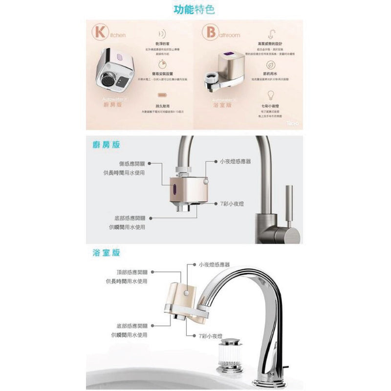 Techo Autowater Pro Smart Touchless Faucet Adapter - Bathroom Version
