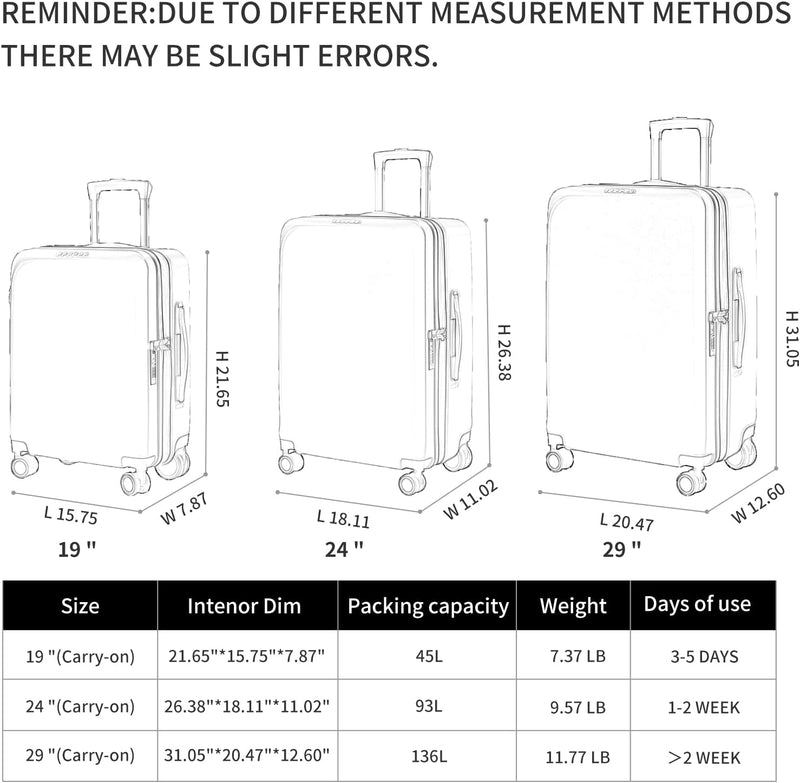 VERAGE 20062 Expandable Suitcase with 3:7 Compartment