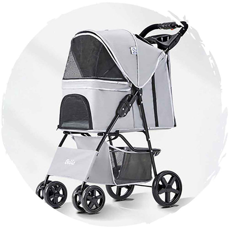 BELLO Classic Four-Wheel Foldable Dog Stroller (Load Weight: 15kg)