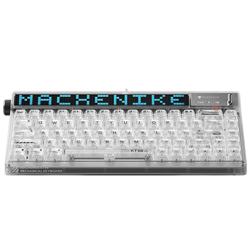 Machenike機械師 KT68-B68W 三模68鍵冰靜軸 (透明LED螢幕限定版) 無線RGB機械鍵盤