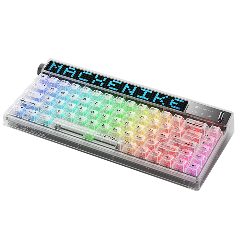 Machenike KT68-B68W 68-Keys Frost Switch (LED White Limited Edition) Wireless RGB Mechanical Keyboard