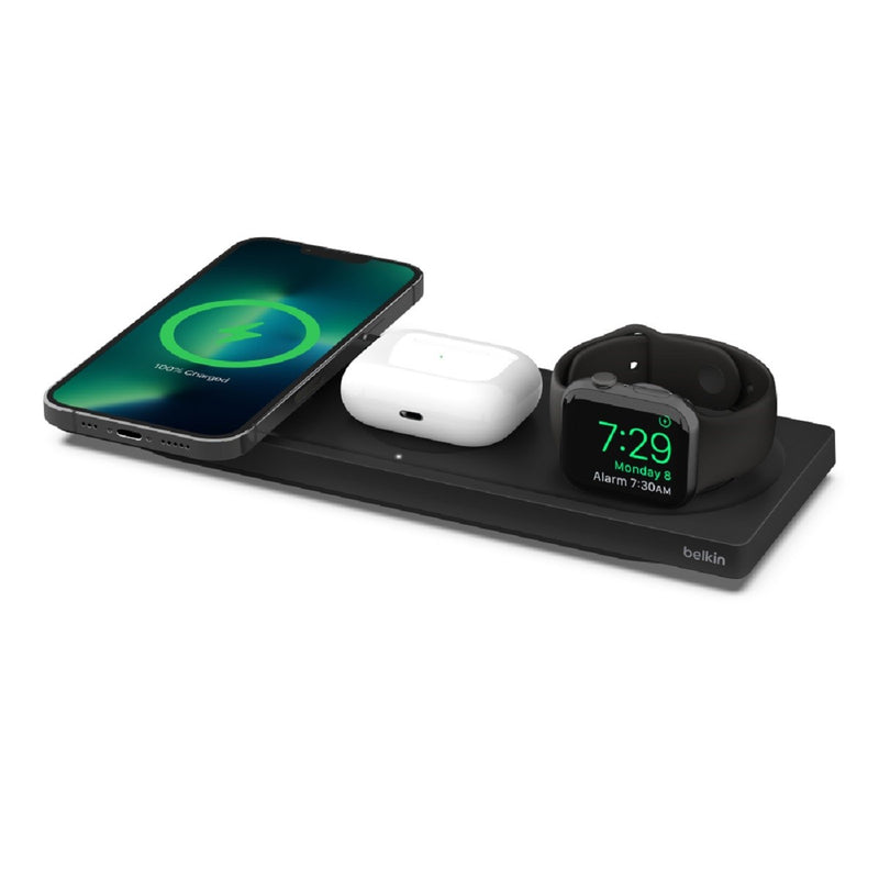 BELKIN BoostCharge Pro 3-in-1 Wireless Charging Pad with Official MagSafe Charging 15W