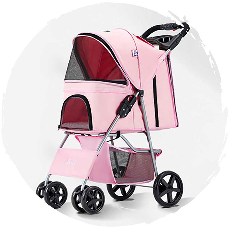 BELLO Classic Four-Wheel Foldable Dog Stroller (Load Weight: 15kg)