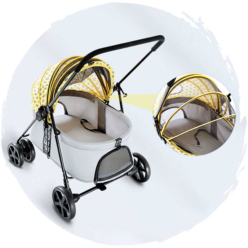 BELLO Low seat breathable four-wheel foldable dog stroller Large version (Load Weight: 20kg)