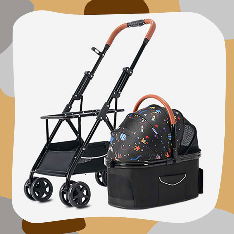 BELLO British Style Foldable and Detachable Pet Trolley (Load Weight: 15kg)