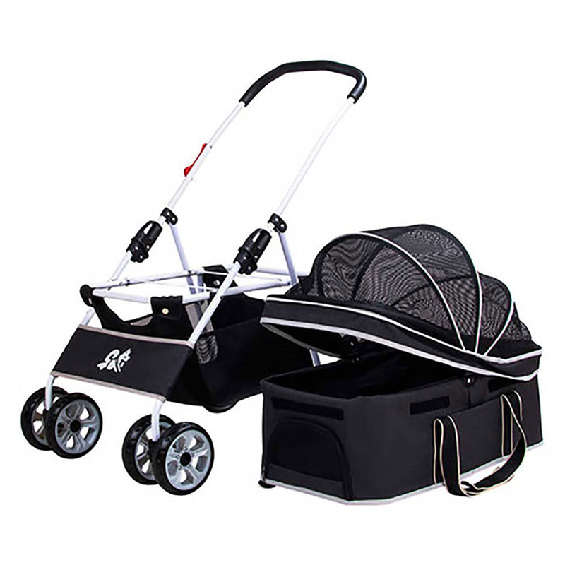 Dodopet Detachable Four-Wheel Folding Dog Trolley Blue (Pet Weight: 20kg)