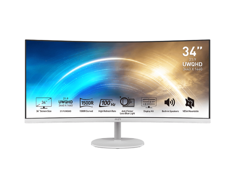 MSI PRO MP341CQW 34" UWQHD 1500R 100Hz Curved Monitor