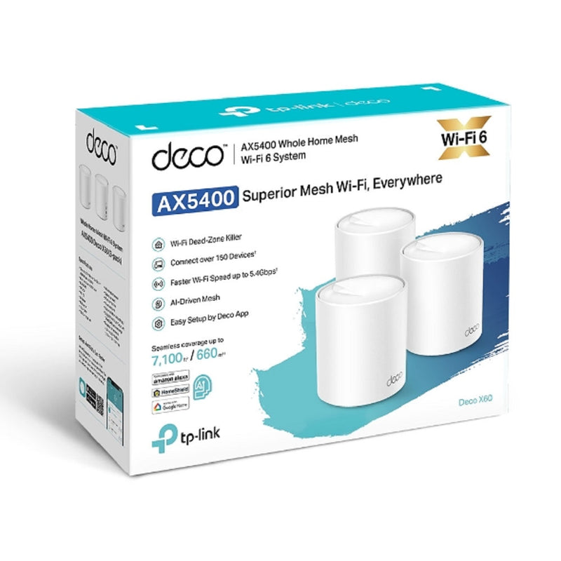 TP-Link Deco X60 (3件裝) AX5400 雙頻 WiFi 6 Mesh 路由器