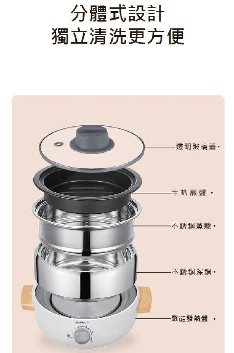 NOVELTI NM2812 1.2L 多用途迷你煎煮鍋