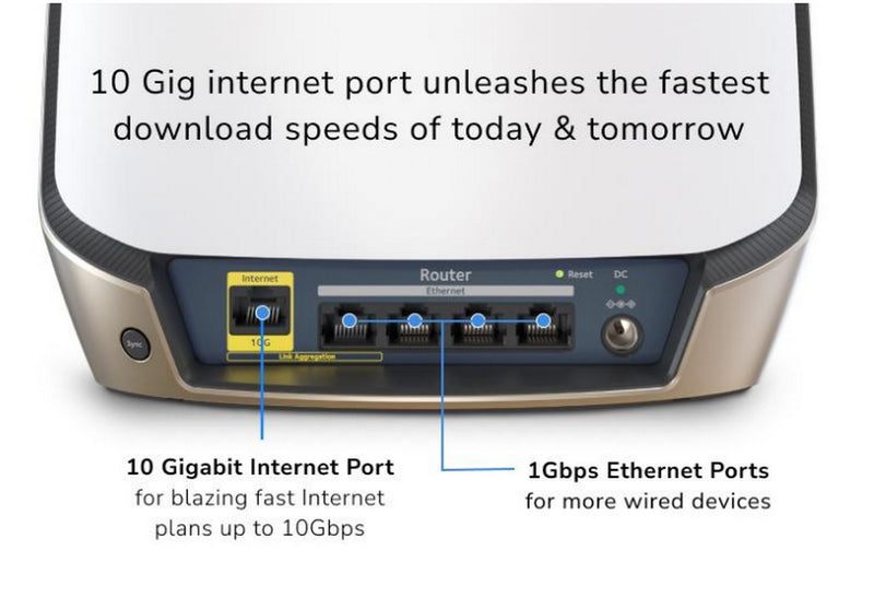 NETGEAR RBR860S Orbi Mesh AX6000 WiFi 6 Tri-Band Mesh Router