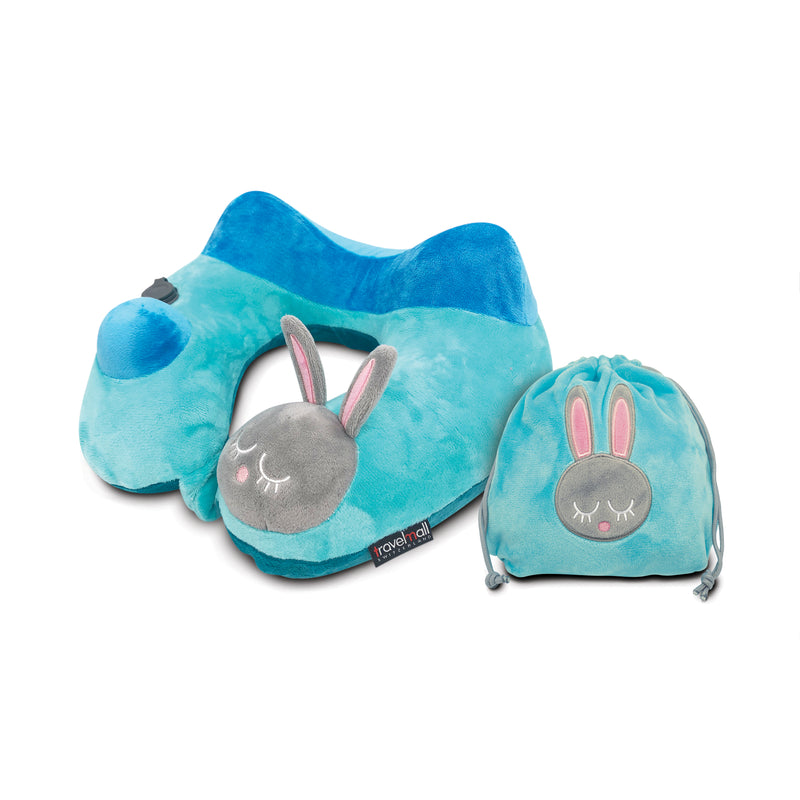 Travelmall 專利3D立體灰兔按壓式充氣頸枕