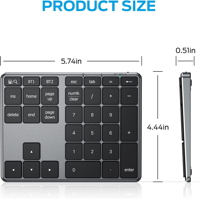 iClever IC-KP10 Portable Bluetooth Wireless 34-Key Number Pad