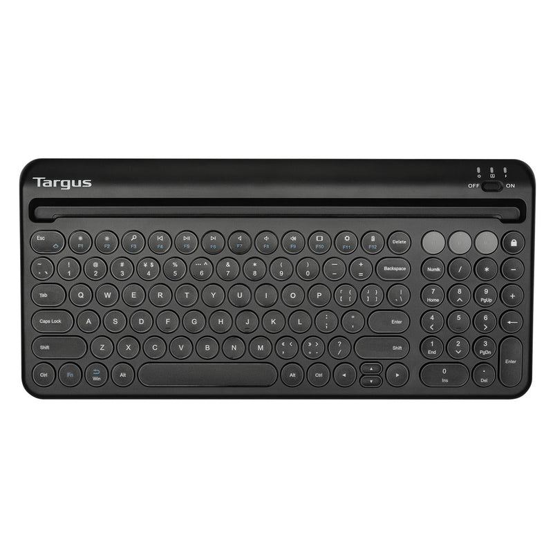 TARGUS AKB867 Multi-Device Bluetooth Antimicrobial Keyboard with Tablet/Phone Cradle