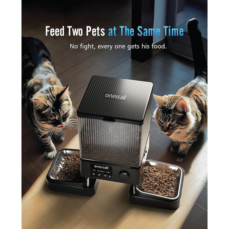 Oneisall Automatic Pet Feeder - Double Bowl Version