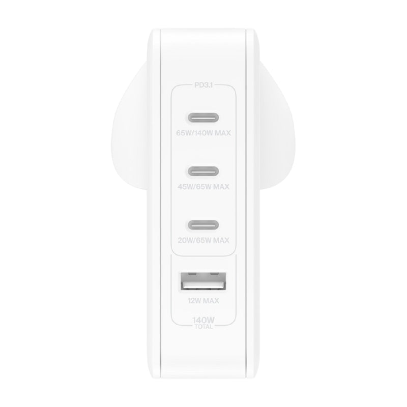 BELKIN 貝爾金 BoostCharge Pro 140W 4 端口 GaN 家用充電器