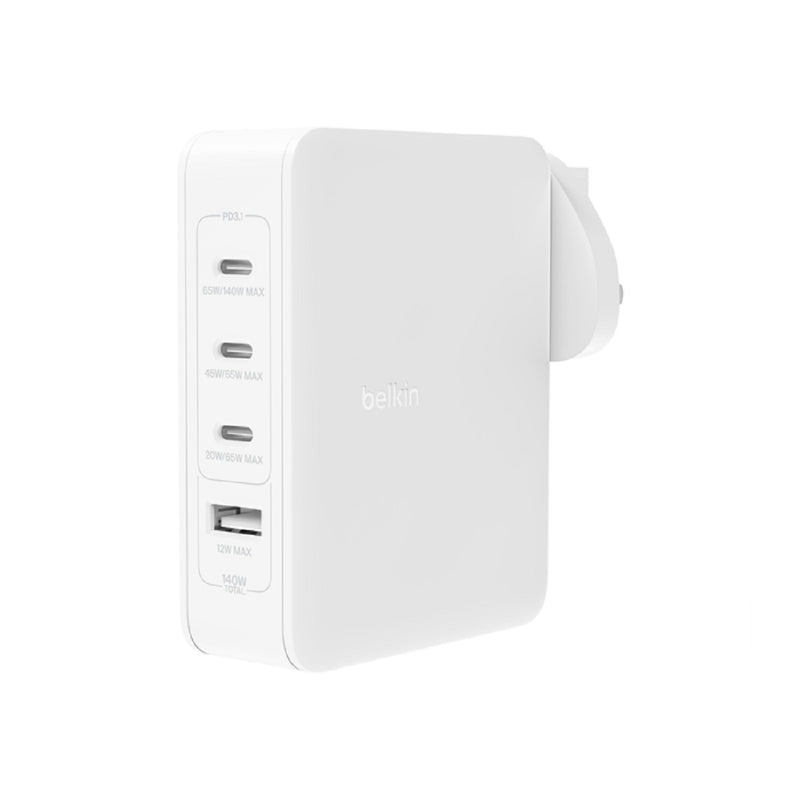 BELKIN 貝爾金 BoostCharge Pro 140W 4 端口 GaN 家用充電器