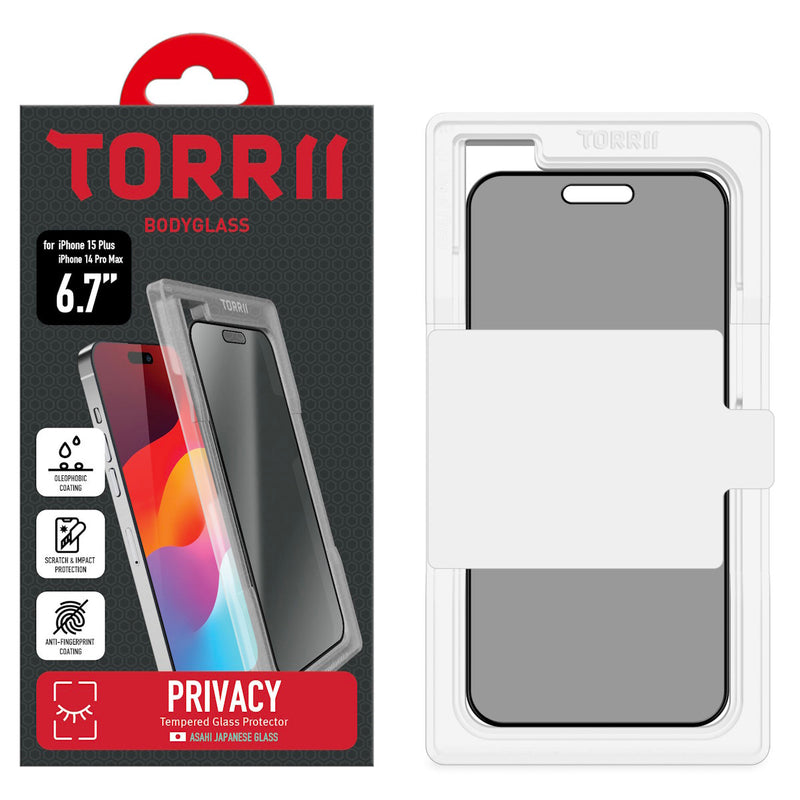 Torrii Privacy BODYGLASS screen protector for iPhone 15 Plus