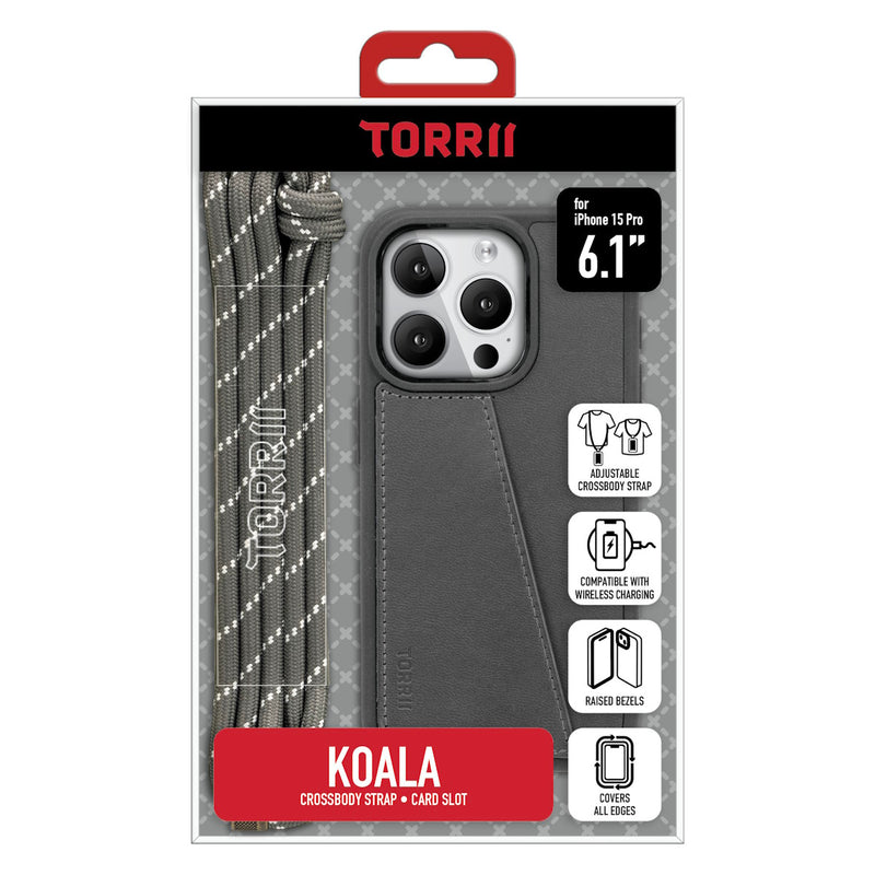 Torrii KOALA Leather Case with Neck Strap for iPhone 15 Pro