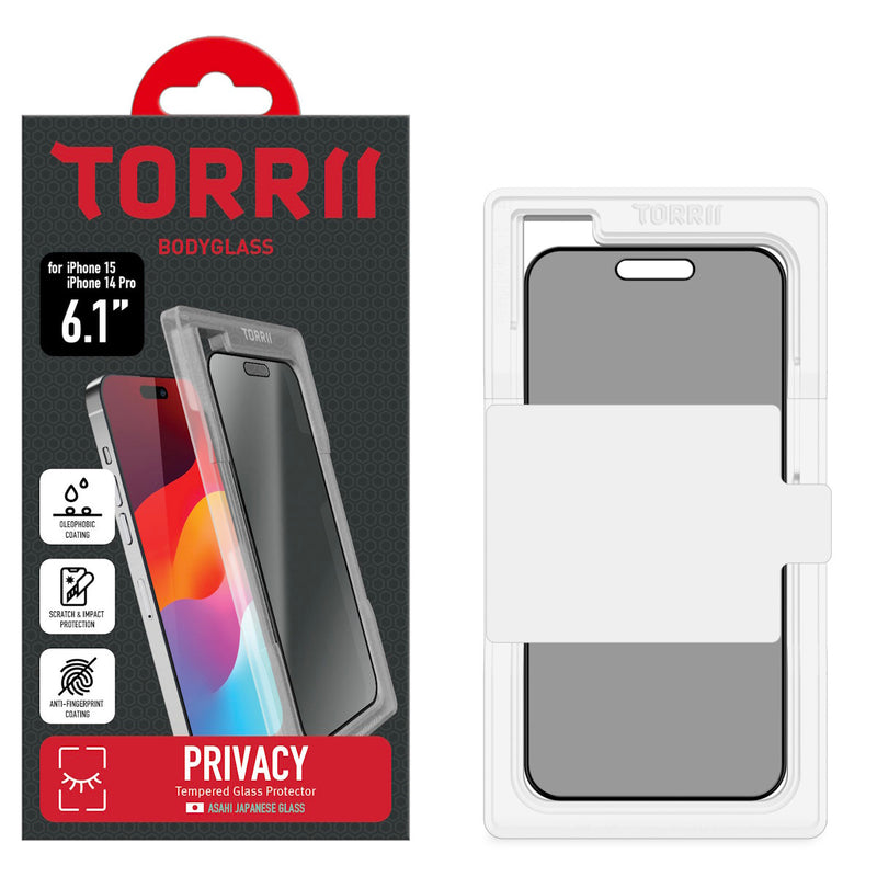 Torrii Privacy BODYGLASS screen protector for iPhone 15