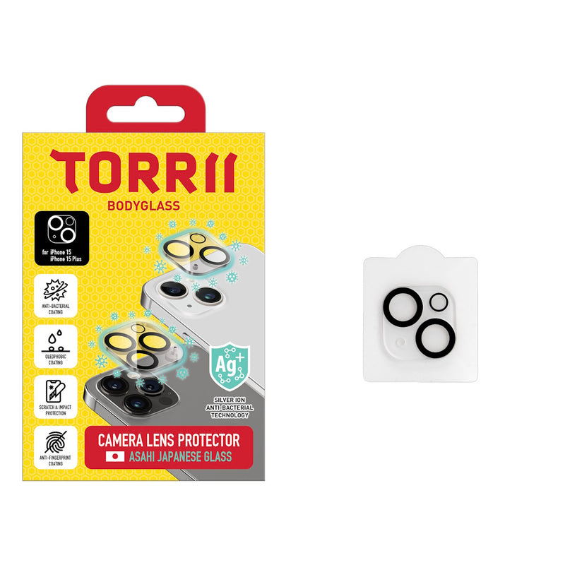 Torrii Anti-bacterial Coating BODYGLASS Camera Lens Protector for iPhone 15 / 15 Plus