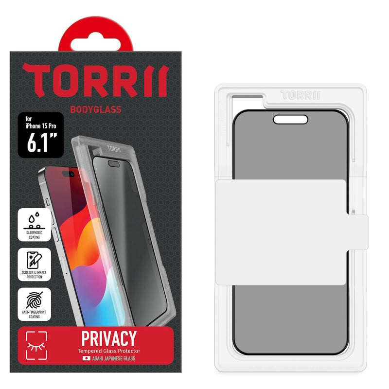 Torrii Privacy BODYGLASS screen protector for iPhone 15 Pro