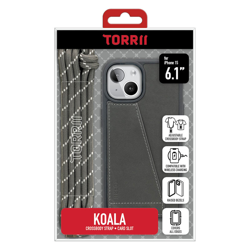 Torrii KOALA Leather Case with Neck Strap for iPhone 15