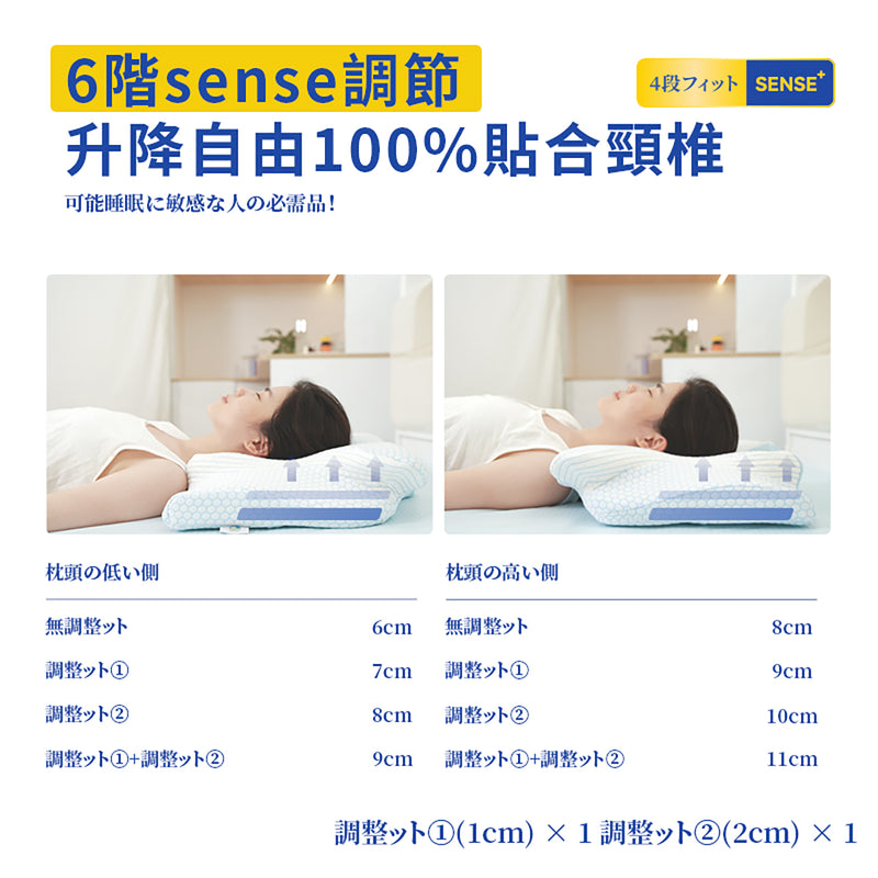 DEAR.MIN Zero-pressure Adjustable and Considerate Deep Sleeping Pillow (Special for Sensitive Sleepers)